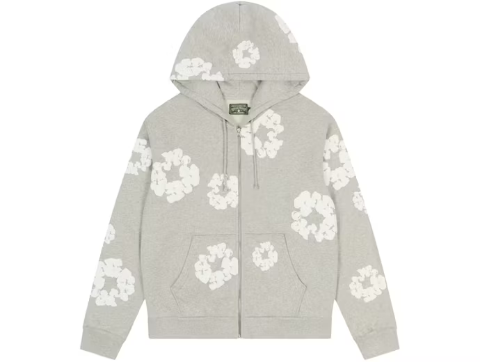 Denim Tears Cotton Wreath Zip Hoodie Grey
