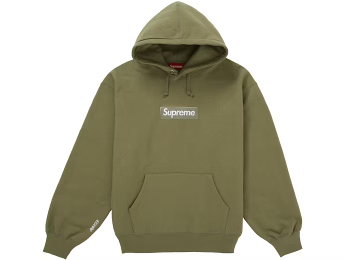 Supreme Box Logo Hooded Sweatshirt (FW25) Light Olive