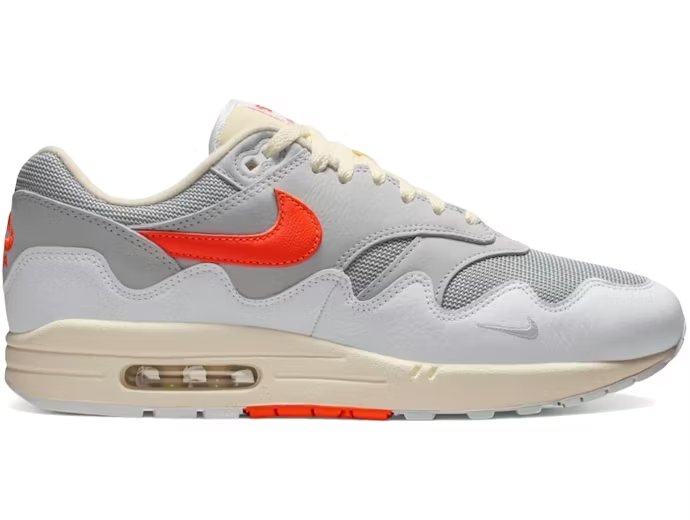 Nike Air Max 1 Patta Waves White Hyper Crimson With Bracelet