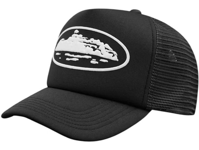 Corteiz Island Puff Print Trucker Hat Black