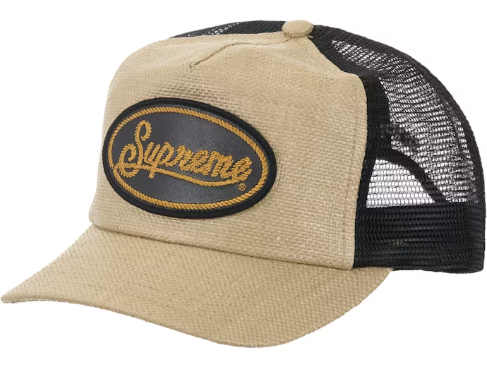 Supreme Raffia Mesh Back 5-Panel Hat Tan