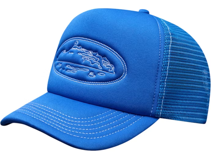 Corteiz Island Outline Trucker Hat Blue