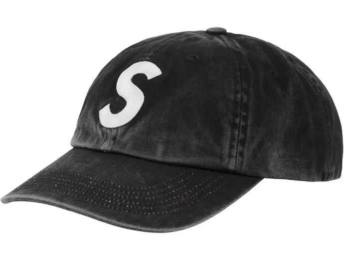 Supreme Pigment Coated S Logo 6-Panel Black
