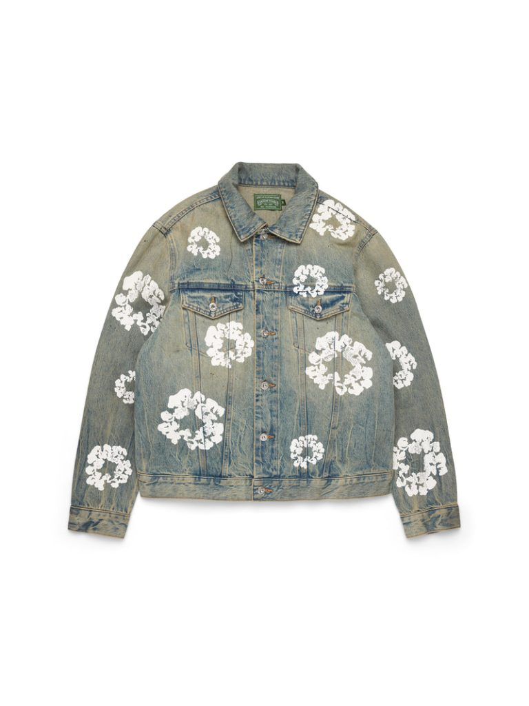 Denim Tears Cotton Wreath Denim Jacket Dirty Wash