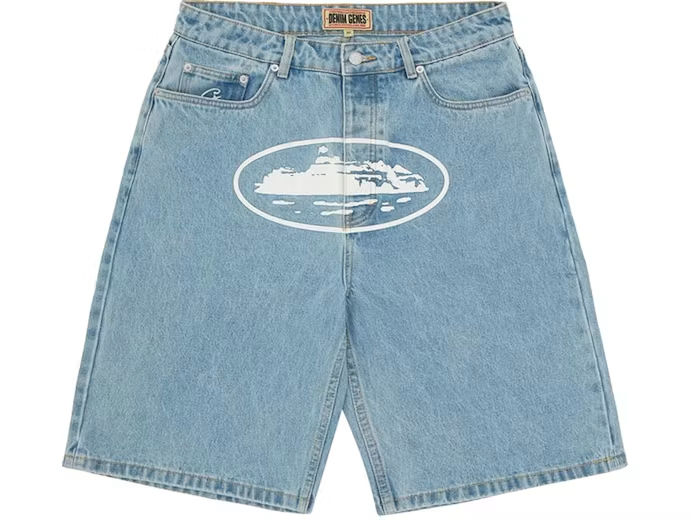 Corteiz Baggy Denim Shorts Stonewash