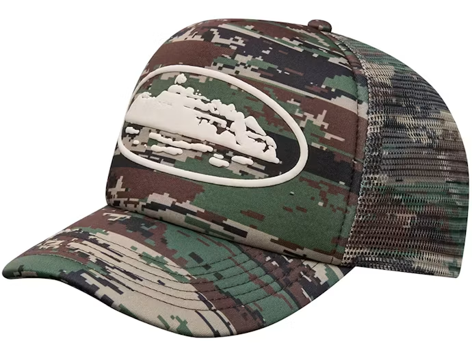 Corteiz Island Puff Print Trucker Hat Digi Camo