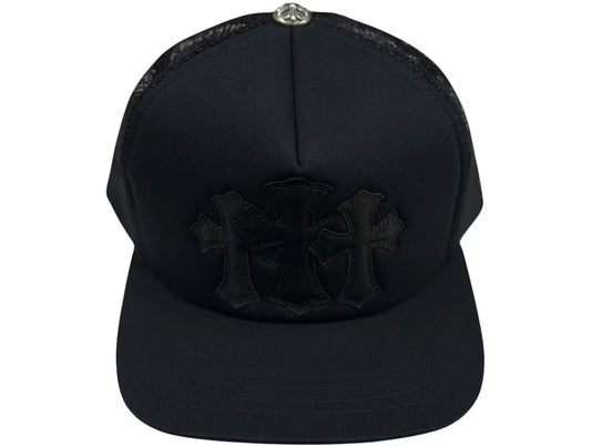 Chrome Hearts Triple Cross Cemetery Trucker Hat Black