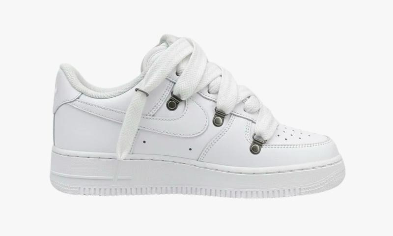 R3STORED Air Force 1 Rope Laces Lanvin White