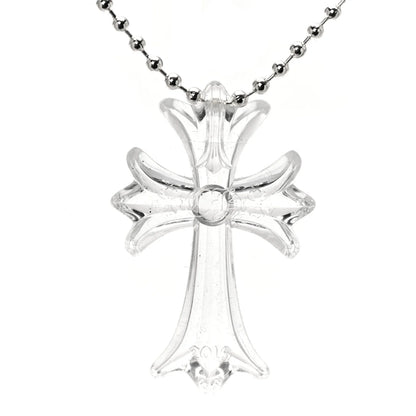 Chrome Hearts Transparent Silichrome Cross Necklace