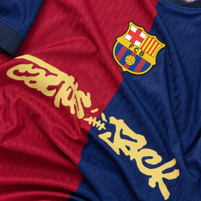 Signed by Jules Koundé 5/1899 FC Barcelona Travis Scott Home 2024/25 Jersey Blau/Grana