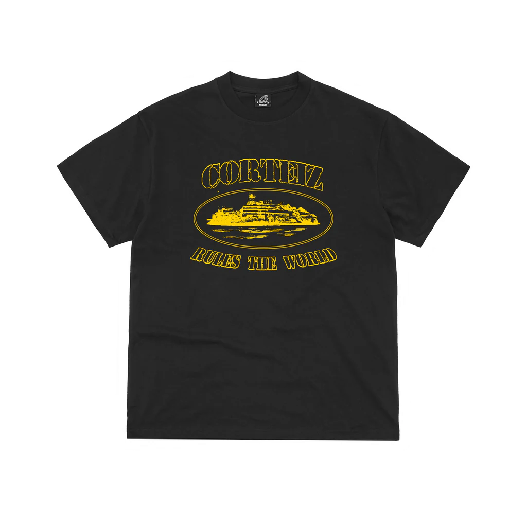 Corteiz Og Alcatraz Tee Black/Yellow