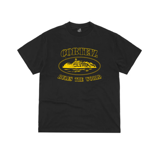 Corteiz Og Alcatraz Tee Black/Yellow