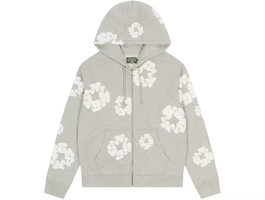 Denim Tears Cotton Wreath Zip Hoodie Grey