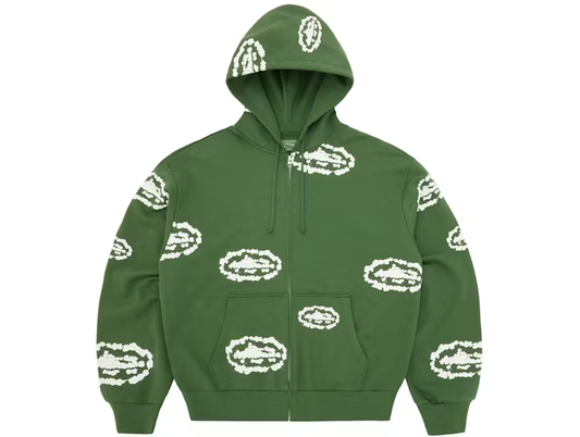 Corteiz x Denim Tears Cortears  Island Wreath Zip Hoodie Green