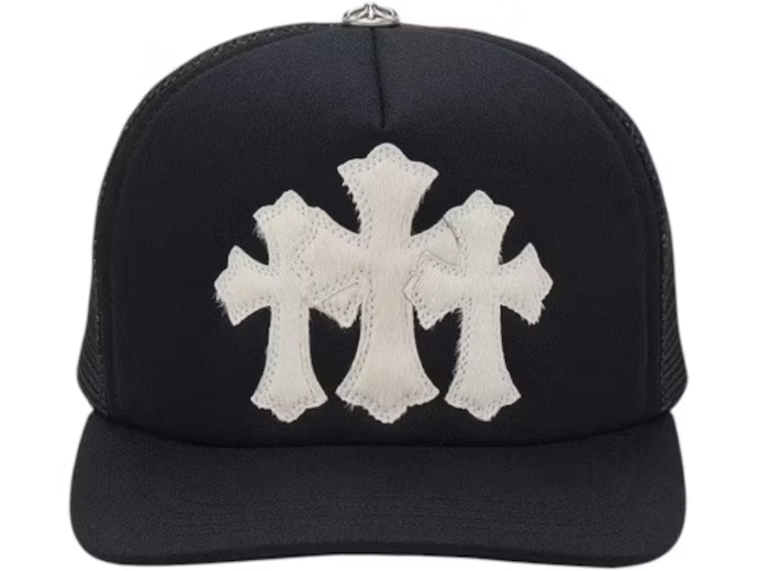 Chrome Hearts Triple Cross Cemetery Trucker Hat White