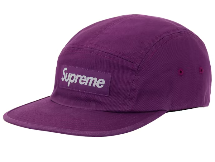 Supreme Washed Chino Twill Camp Cap (SS26) Purple