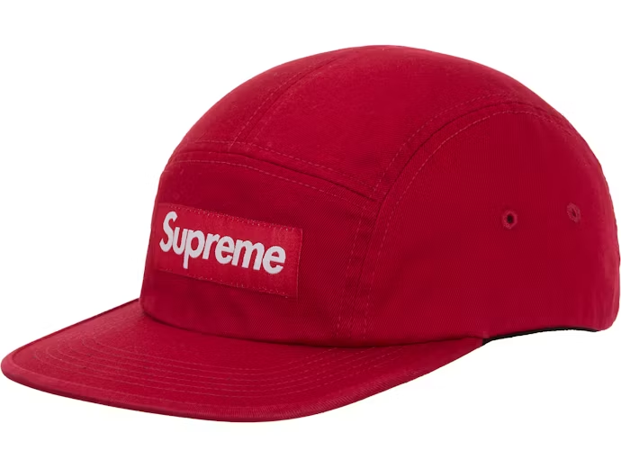Supreme Washed Chino Twill Camp Cap (SS26) Red