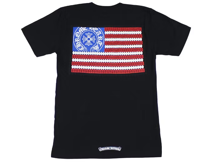 Chrome Hearts American Flag Dagger T-shirt Black Vintage