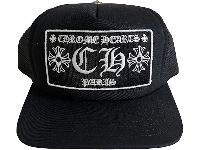 Chrome Hearts CH Paris Trucker Hat Black