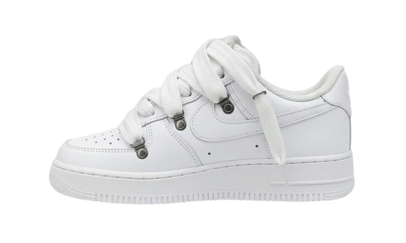 R3STORED Air Force 1 Rope Laces Lanvin White