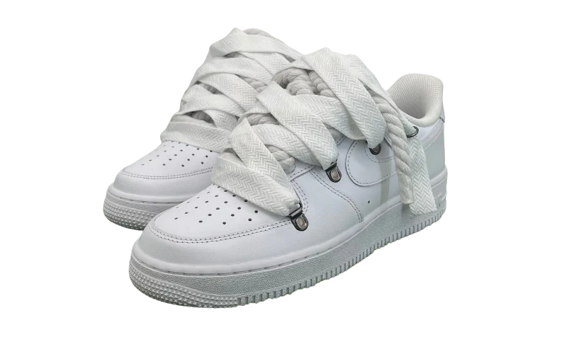 R3STORED Air Force 1 Rope Laces Lanvin White