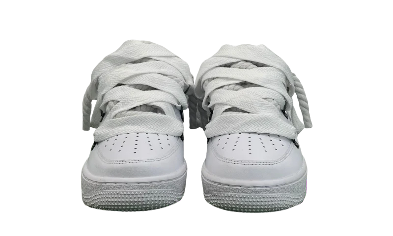 R3STORED Air Force 1 Rope Laces Lanvin White
