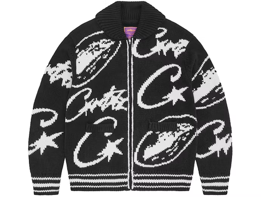 Corteiz VVS Jacquard Knit Zip Black