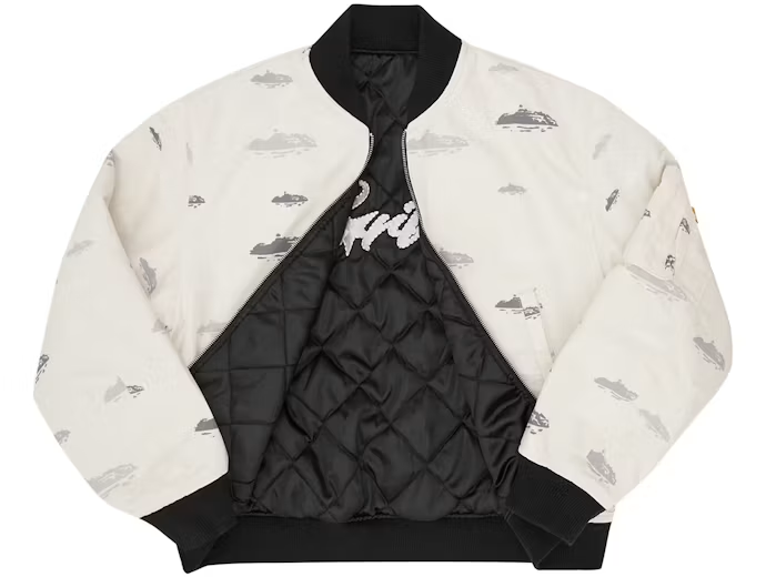 Corteiz Reversible Bomber Jacket Off White/Black