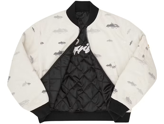 Corteiz Reversible Bomber Jacket Off White/Black