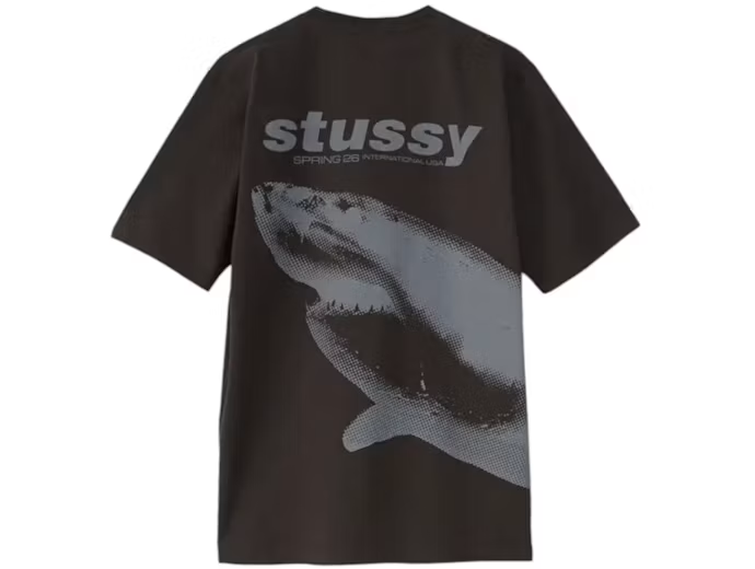 Stussy Shark Pigment Dyed Tee Faded Black