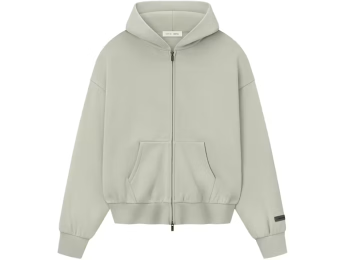 Fear of God Essentials Classic Fleece Zip-Up Hoodie Abbey Stone