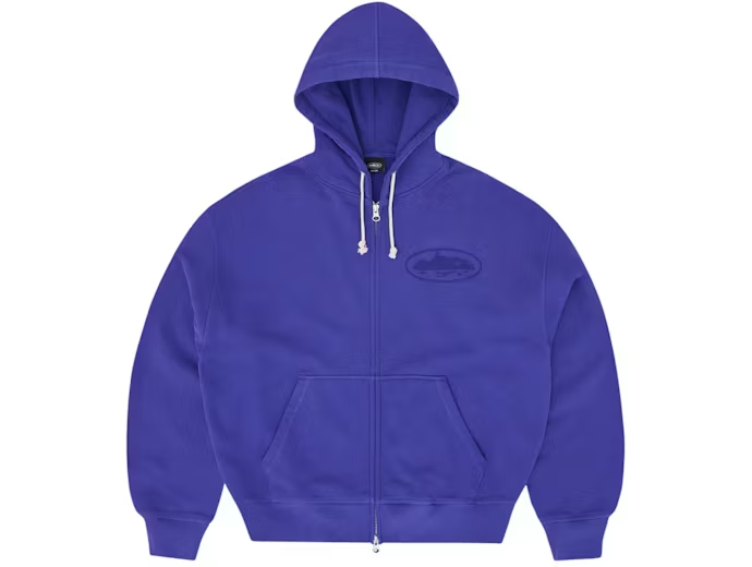 Corteiz Island Knockout Zip Hoodie Indigo Blue
