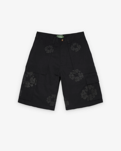 Denim Tears Men's Cotton Wreath Cargo Short Black
