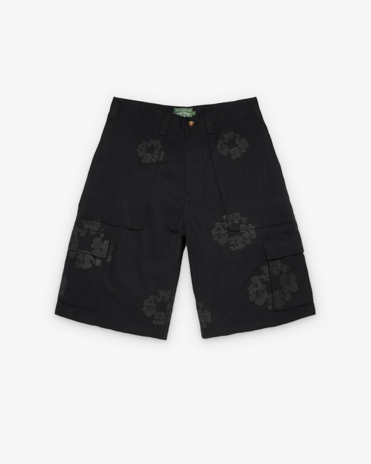 Denim Tears Men's Cotton Wreath Cargo Short Black
