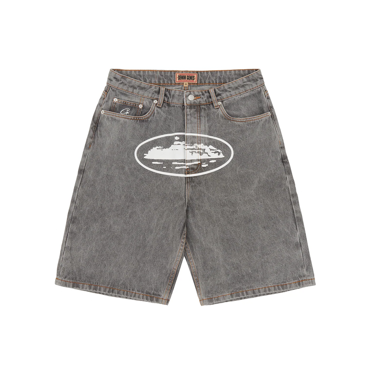 Corteiz Island Denim Short Light Grey