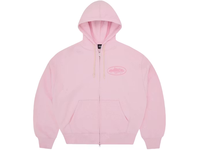 Corteiz Island Knockout Zip Hoodie Pink