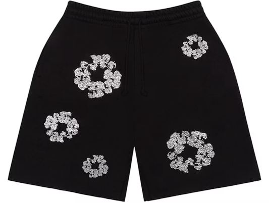 Denim Tears Cashmere Swarovski Cotton Wreath Shorts Black