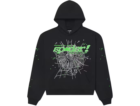 Sp5der Punk V2 Hoodie Black Green