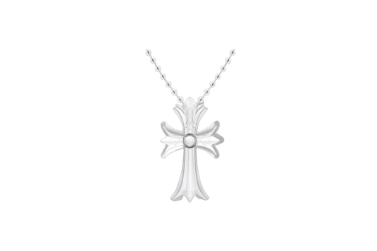 Chrome Hearts Transparent Silichrome Cross Necklace